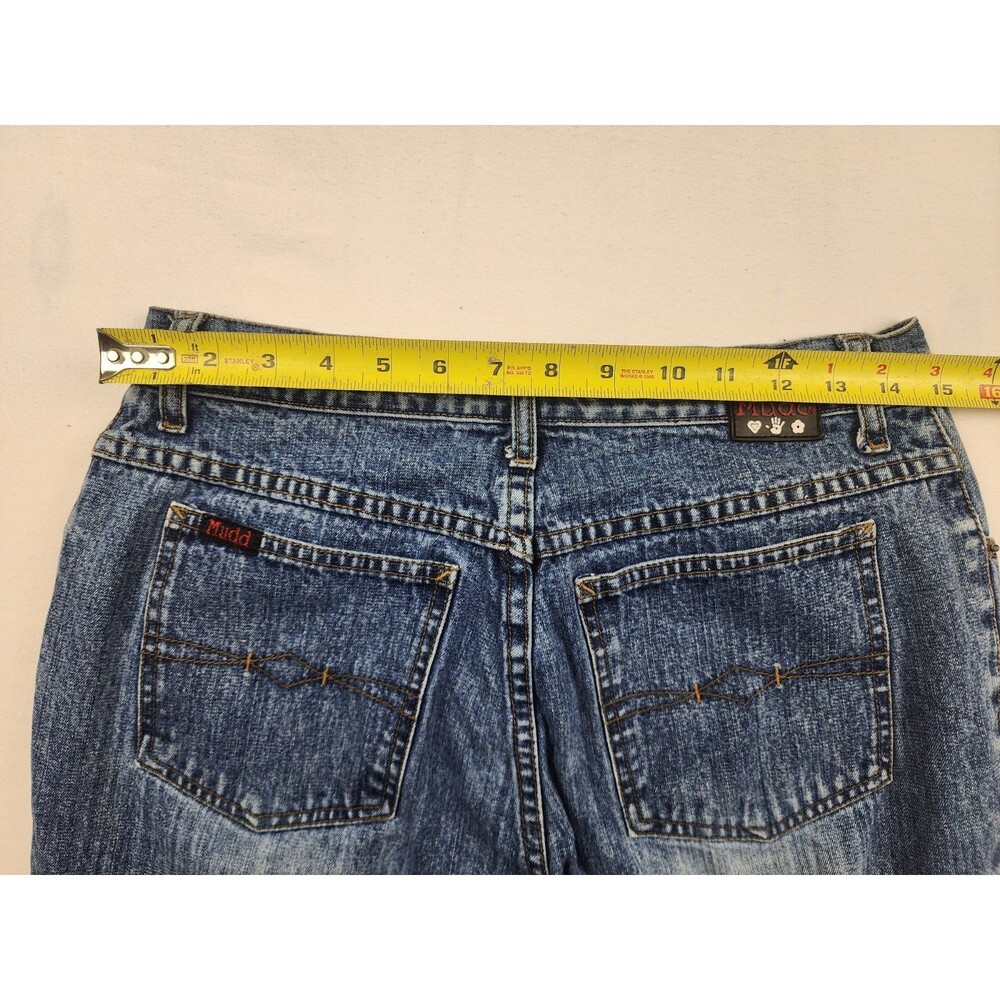 Vintage Mudd Jeans Womens Juniors 9 Blue Flare Denim Jean Y2K Bell bottoms 29x31 - Picture 8 of 8